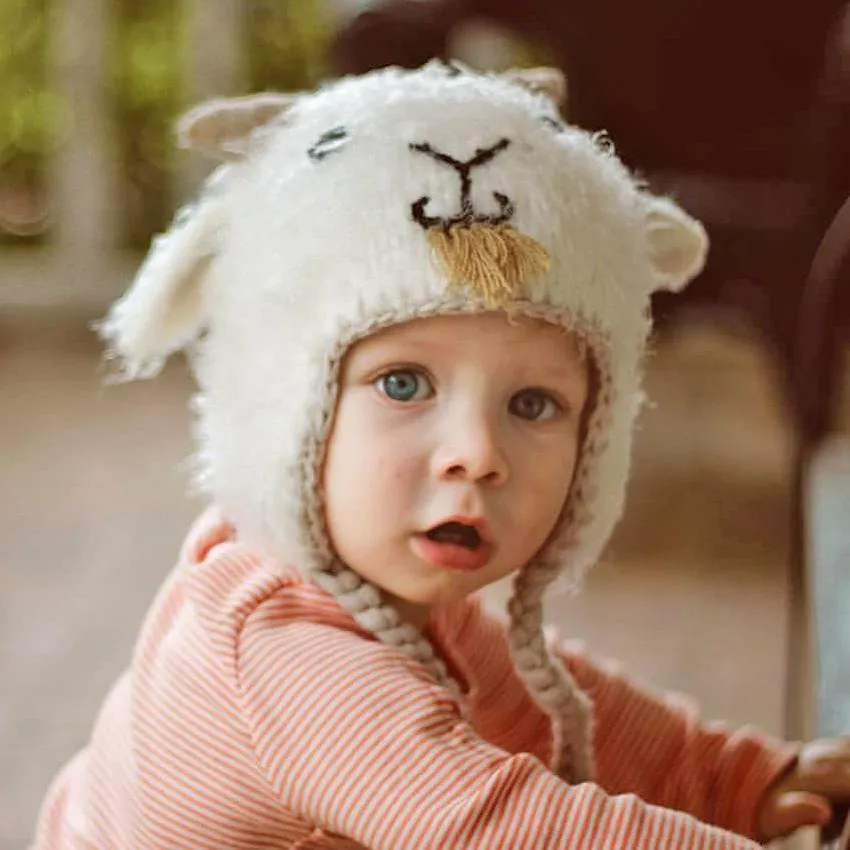 Goat Earflap Beanie Hat for Babies, Toddlers & Kids