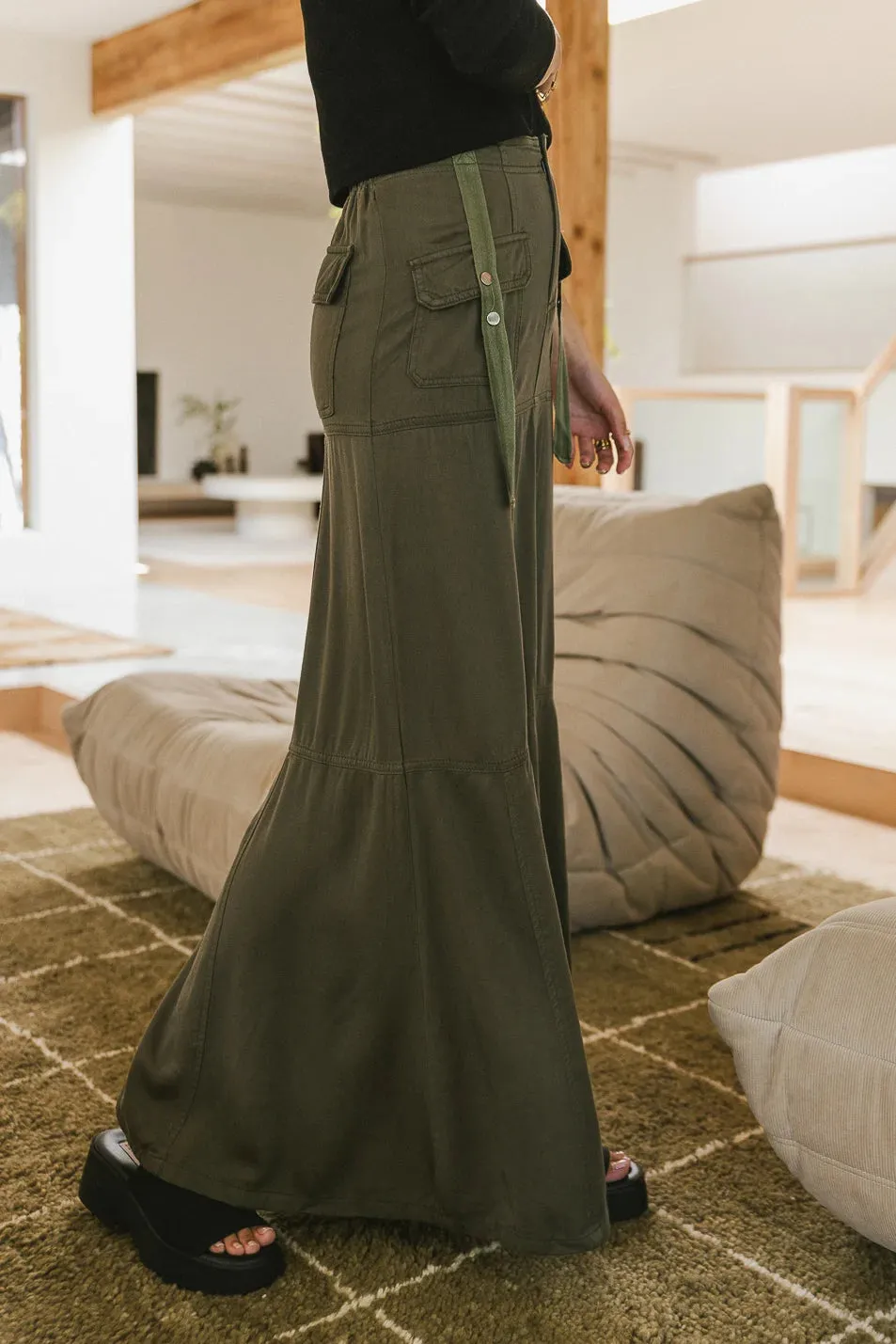 Hadlee Utility Maxi Skirt in Olive - FINAL SALE