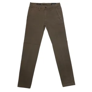 Hamaki-ho pantalone chinos da uomo slim fit con microfantasia quadri PSI1736H moro