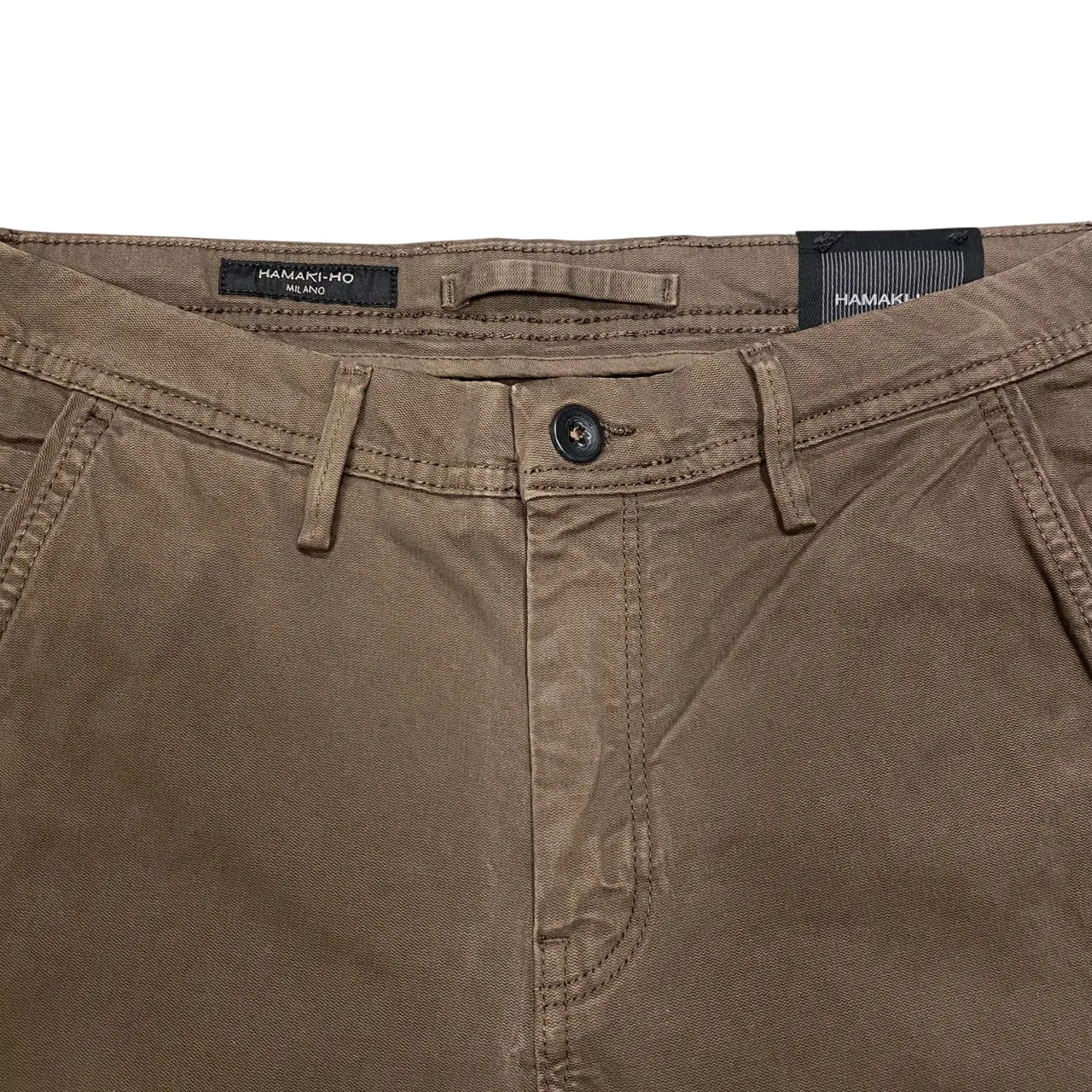 Hamaki-ho pantalone chinos da uomo slim fit con microfantasia quadri PSI1736H moro