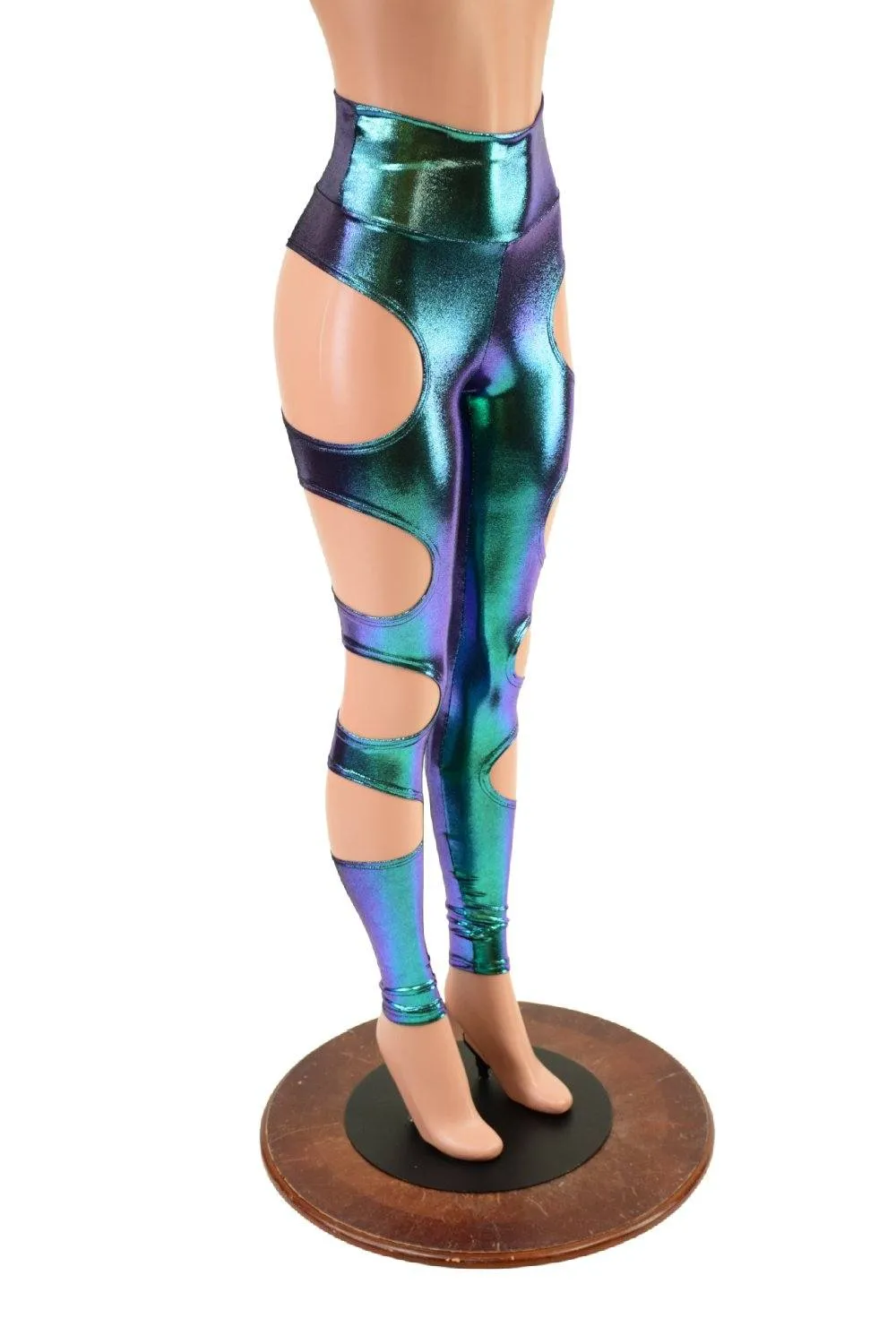 High Waist Quad Cutout Leggings in Scarab