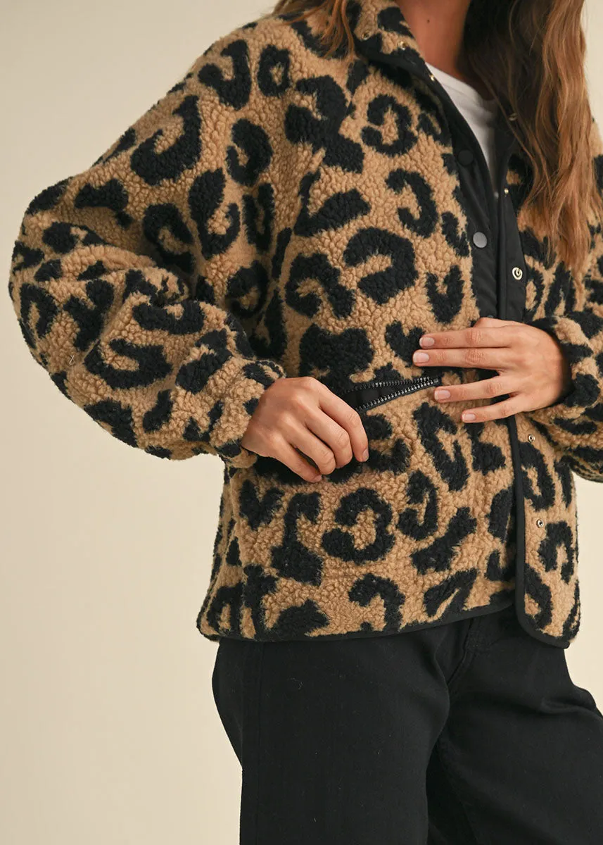 Holland Sherpa Jacket - Leopard