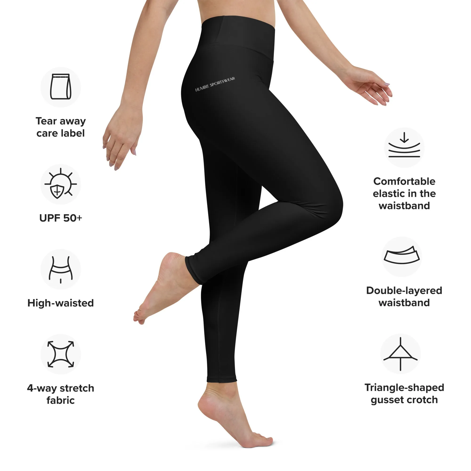 Humble Sportswear™ Black High Waist Leggings