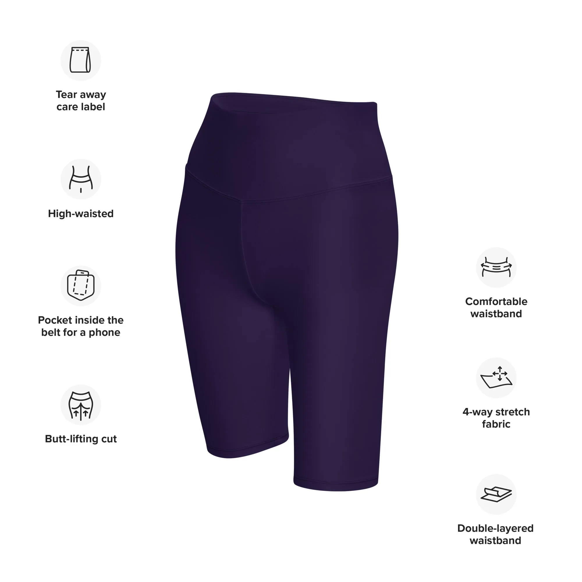 Humble Sportswear™ Deep Purple High Waist Shorts