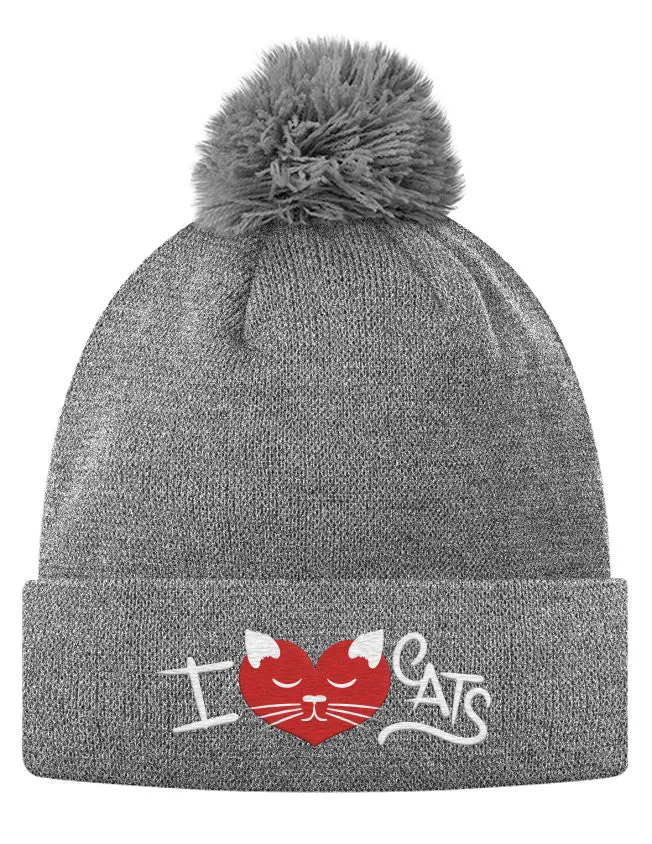 I ♥ Cats Pom Pom Knit Cap