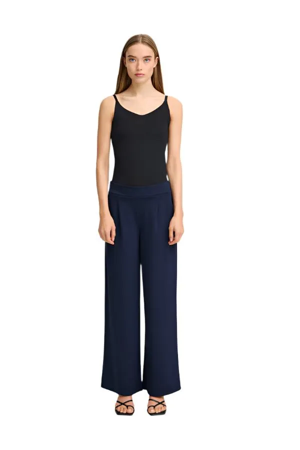 Ichi Womens Kate Sus Long Wide Pants Maritime Blue