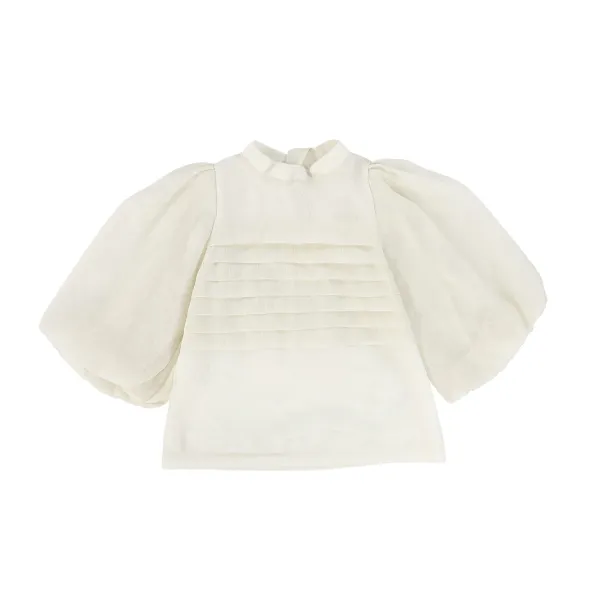 Ida Ivory Linen Blouse