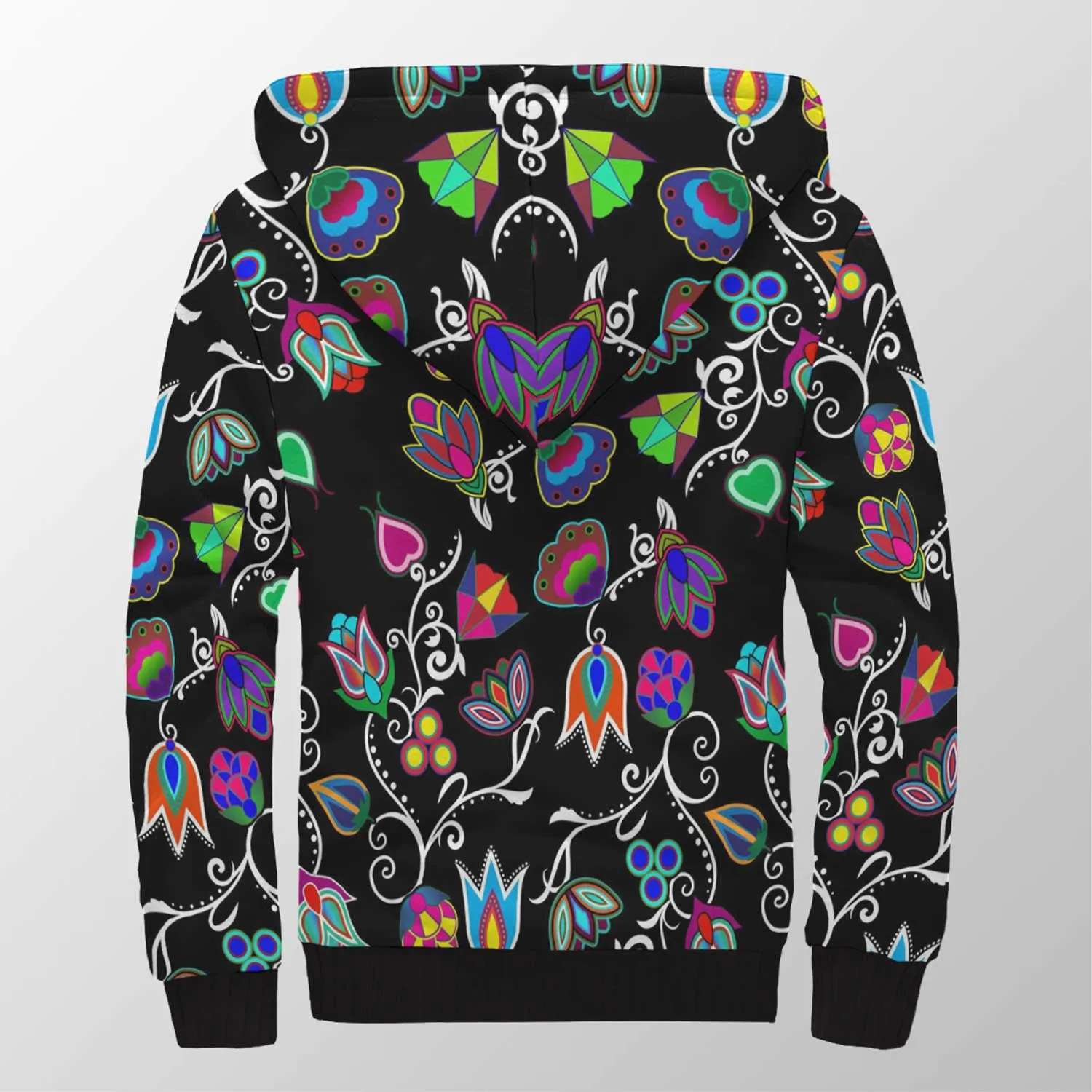 Indigenous Paisley Black Sherpa Hoodie