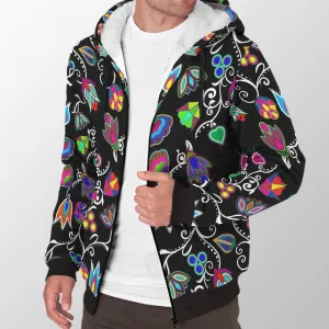 Indigenous Paisley Black Sherpa Hoodie