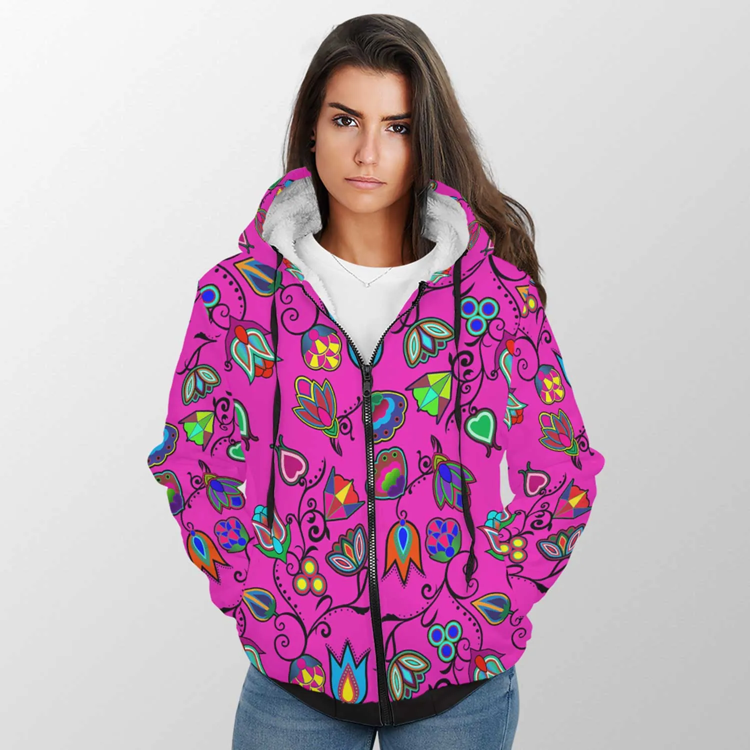 Indigenous Paisley Sherpa Hoodie