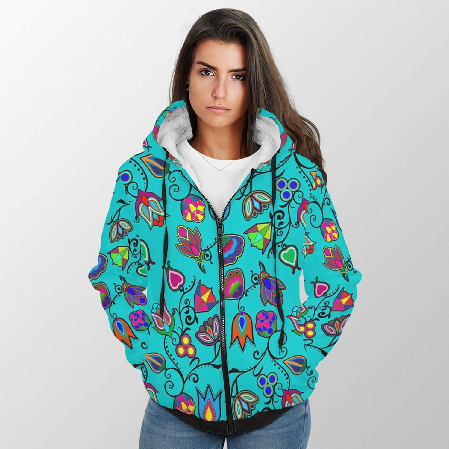 Indigenous Paisley Sky Sherpa Hoodie