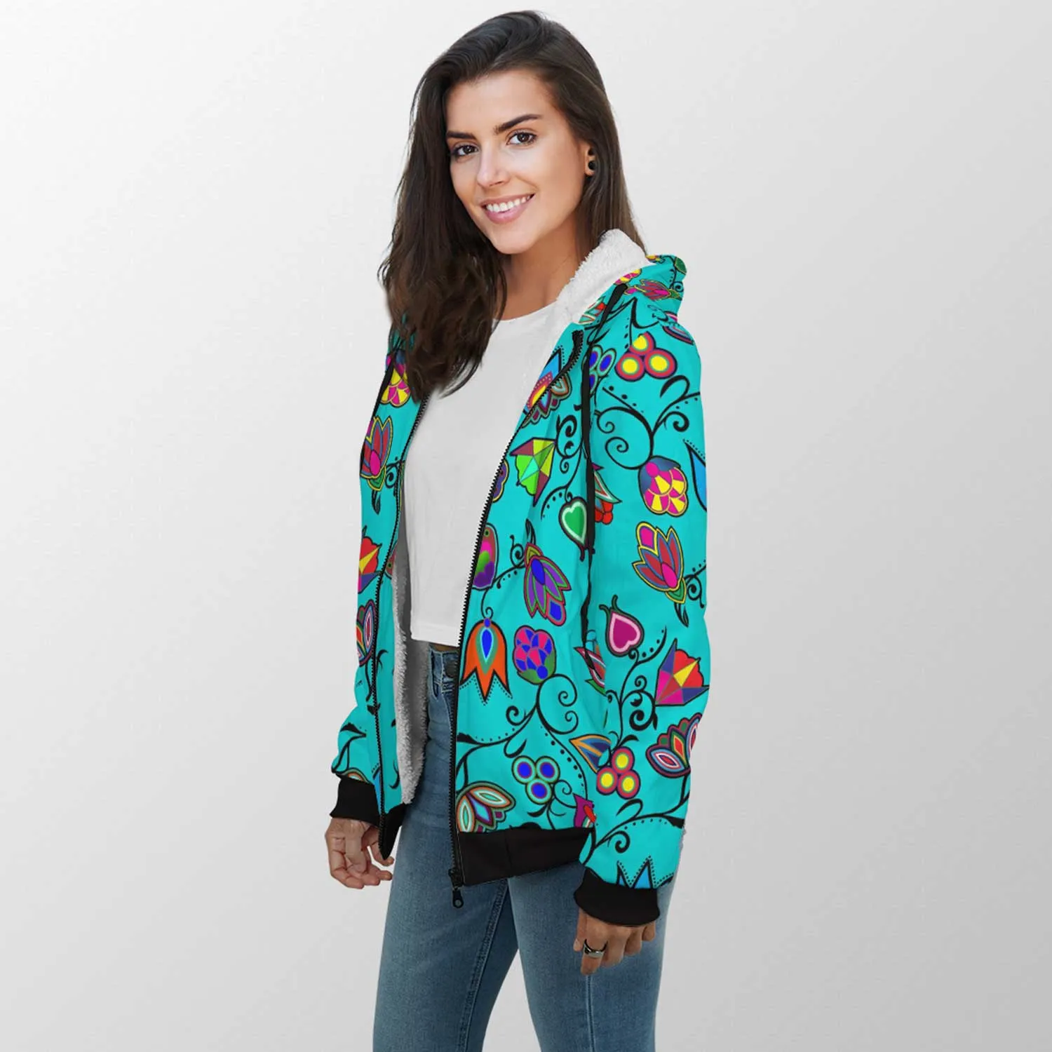 Indigenous Paisley Sky Sherpa Hoodie