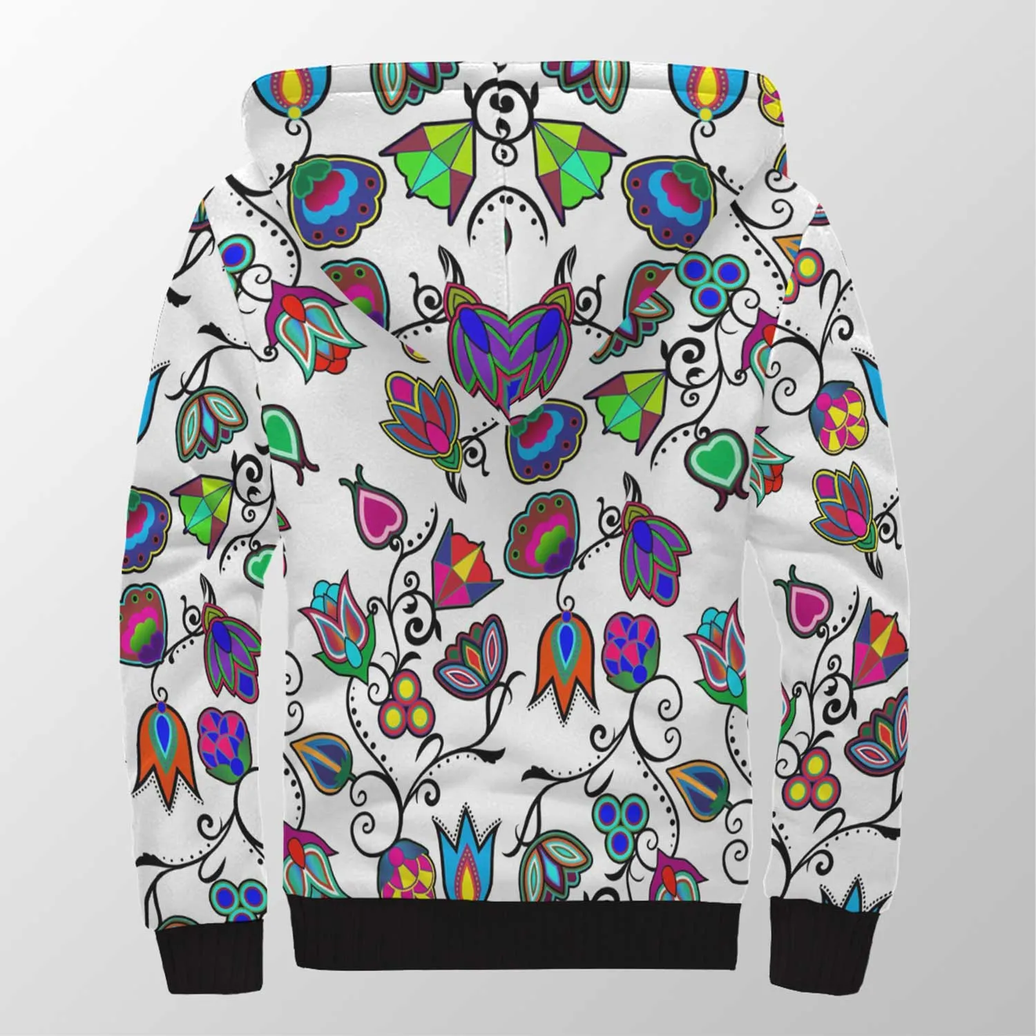 Indigenous Paisley White Sherpa Hoodie