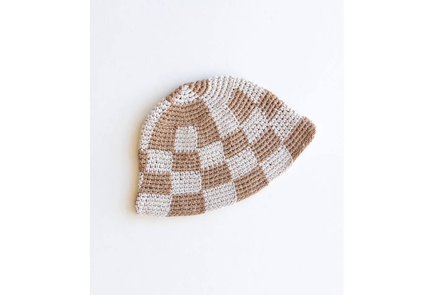 Knit Checkered Bucket Hat