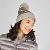 Knitted Spot Pom Pom Hat