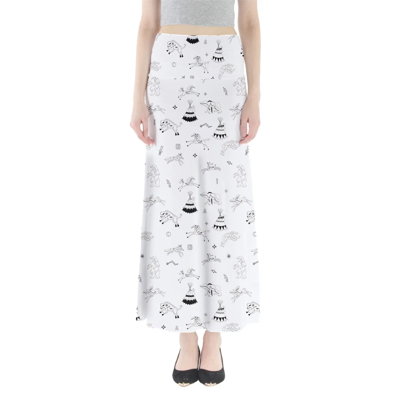 Ledger Dabbles White Full Length Maxi Skirt