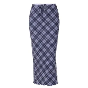 Less Conversation Plaid Maxi Skirt