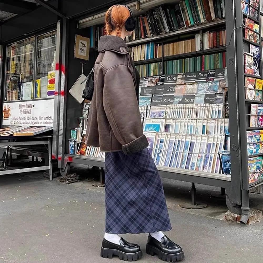 Less Conversation Plaid Maxi Skirt