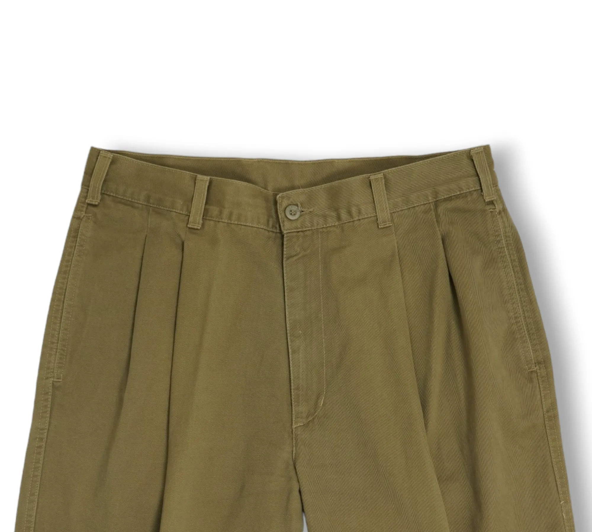 Levi's Dockers - Green High Rise Pleated Twill Trousers 33/32