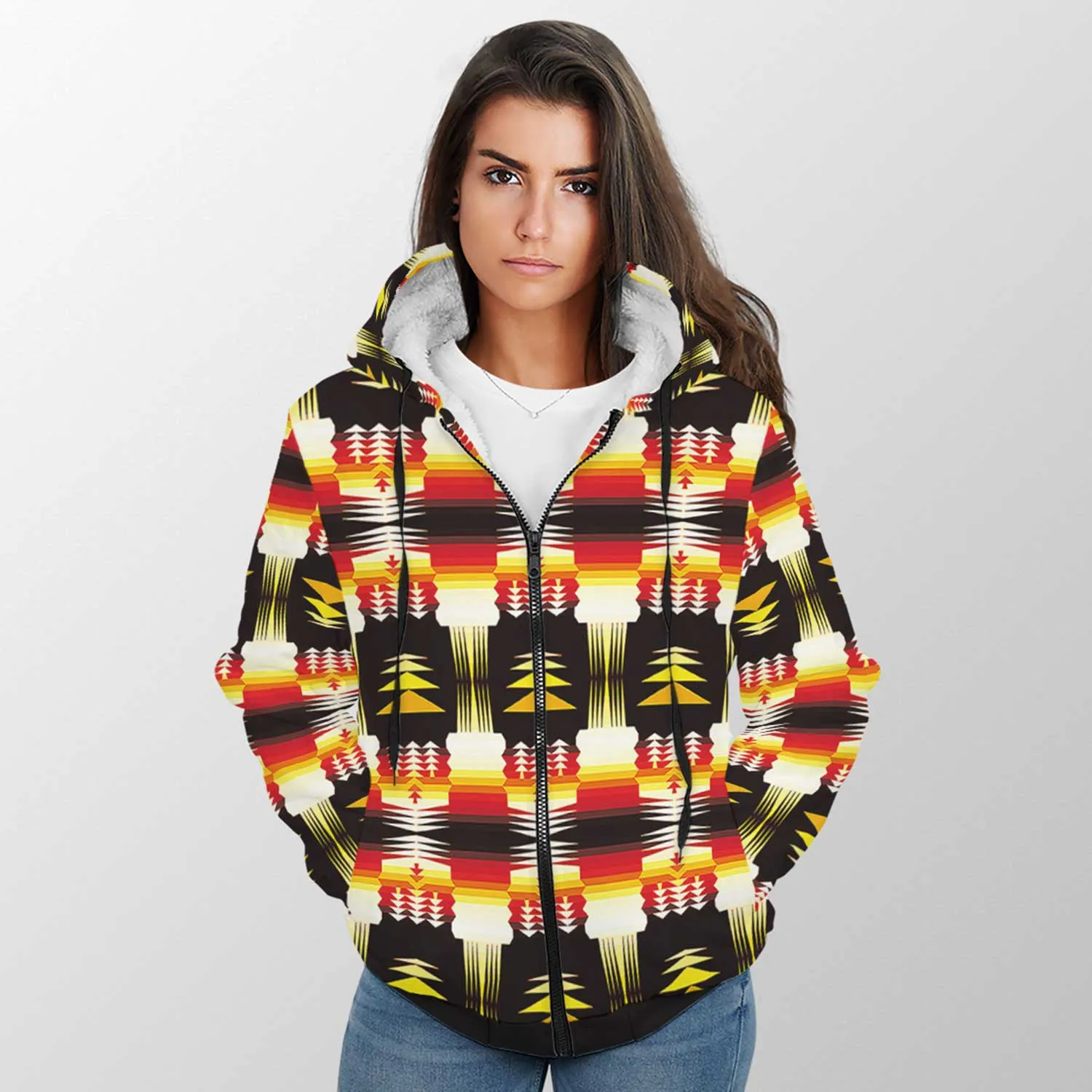 Medicine Wheel Sage Bearpaw Sherpa Hoodie