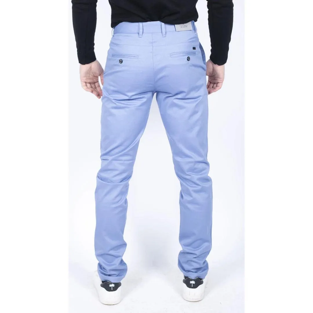 Mens Regular Chino Jeans Trousers Stretch Classic Smart Casual Tailored Fit