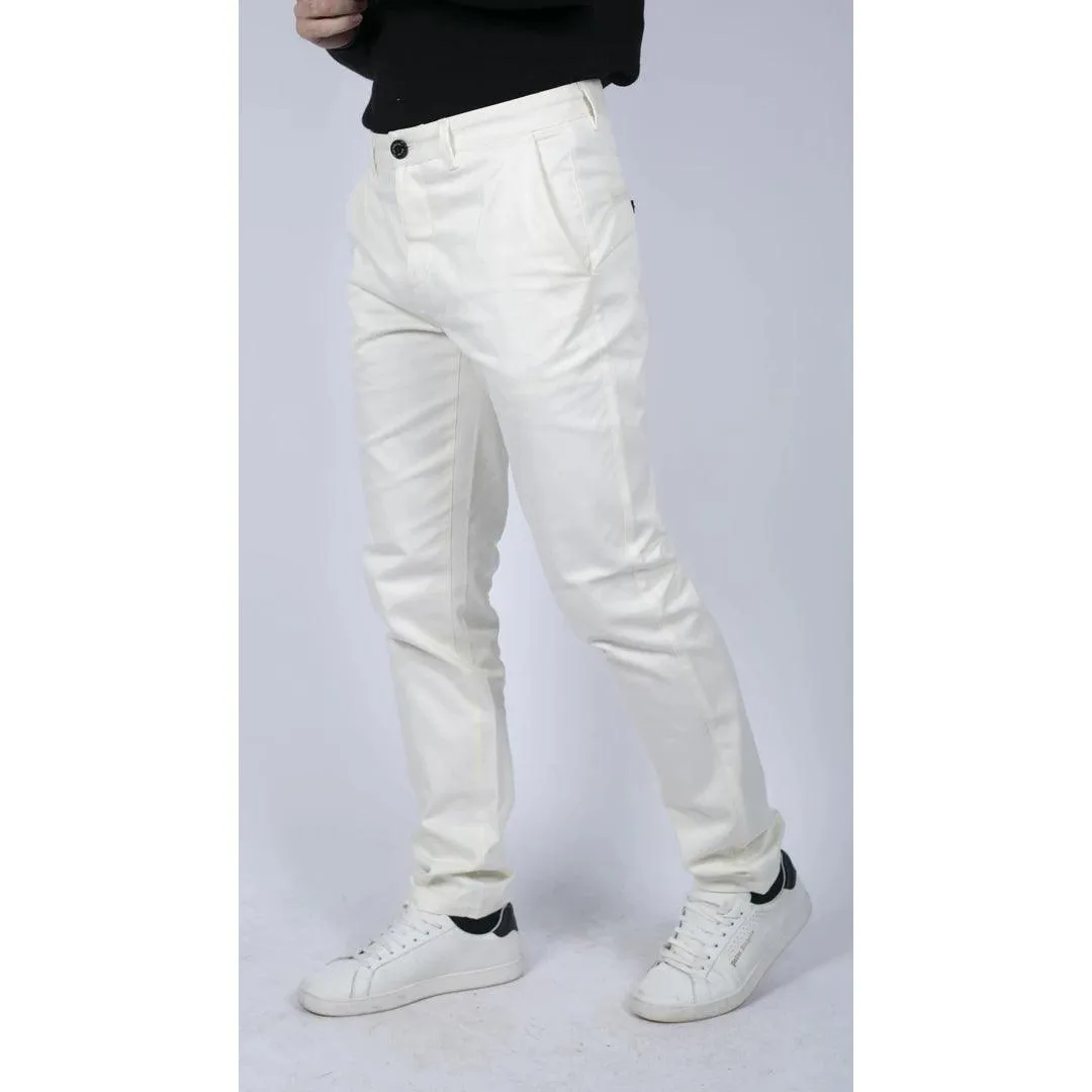 Mens Regular Chino Jeans Trousers Stretch Classic Smart Casual Tailored Fit