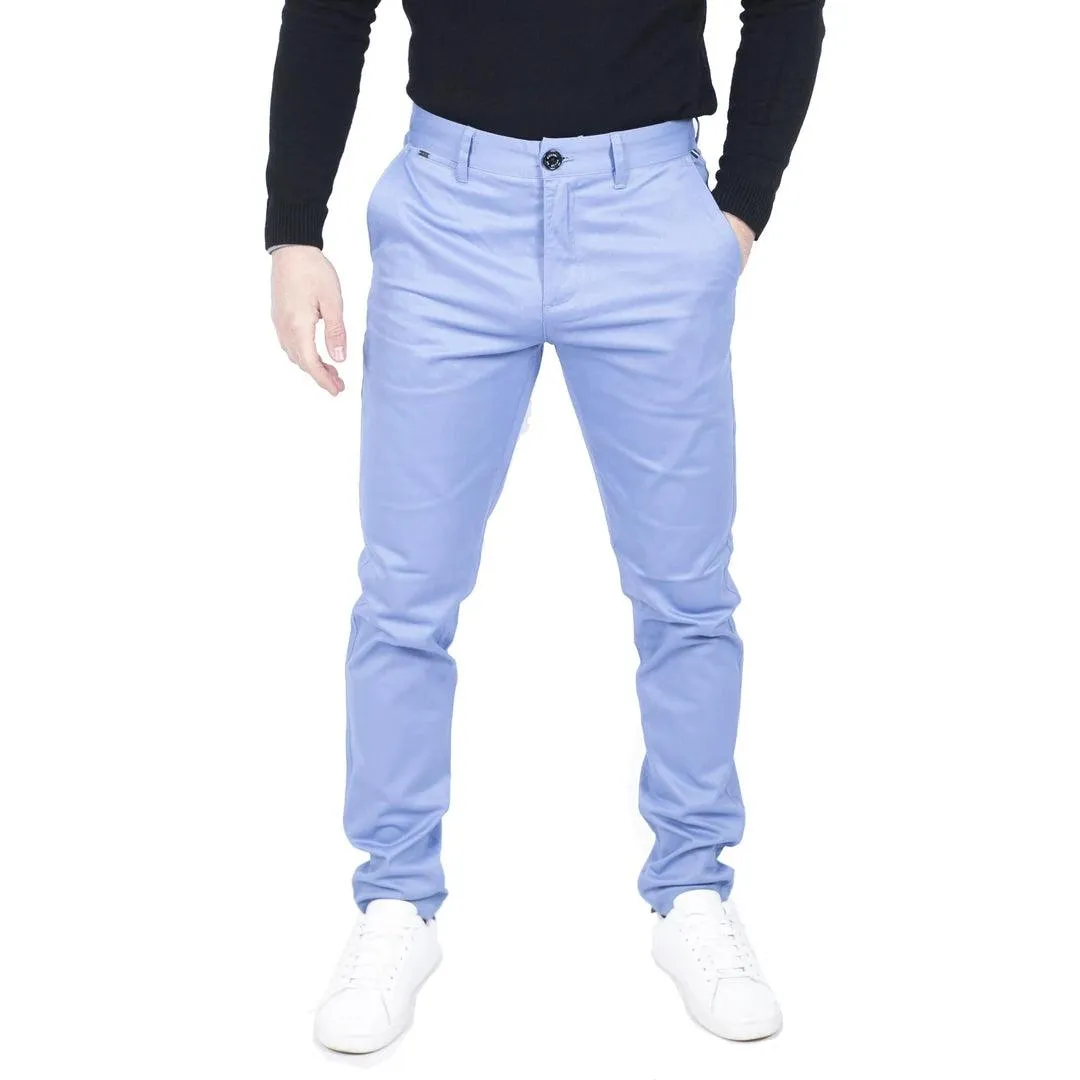 Mens Regular Chino Jeans Trousers Stretch Classic Smart Casual Tailored Fit