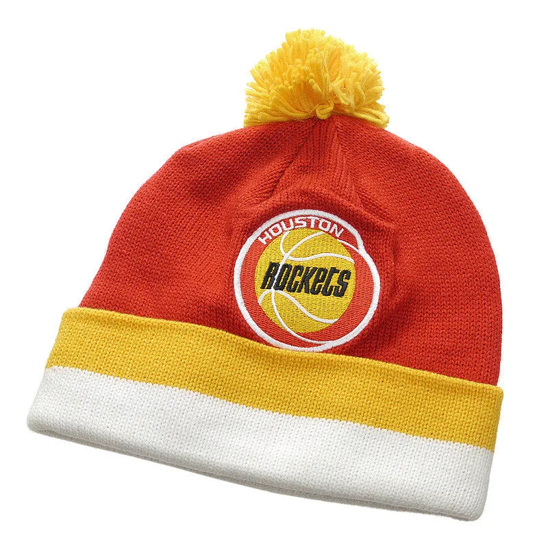 Mitchell & Ness Houston Rockets Striped Beanie