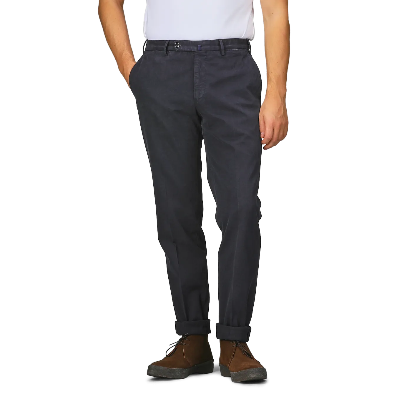 Navy Blue Cotton Stretch Regular Model 39 Chinos