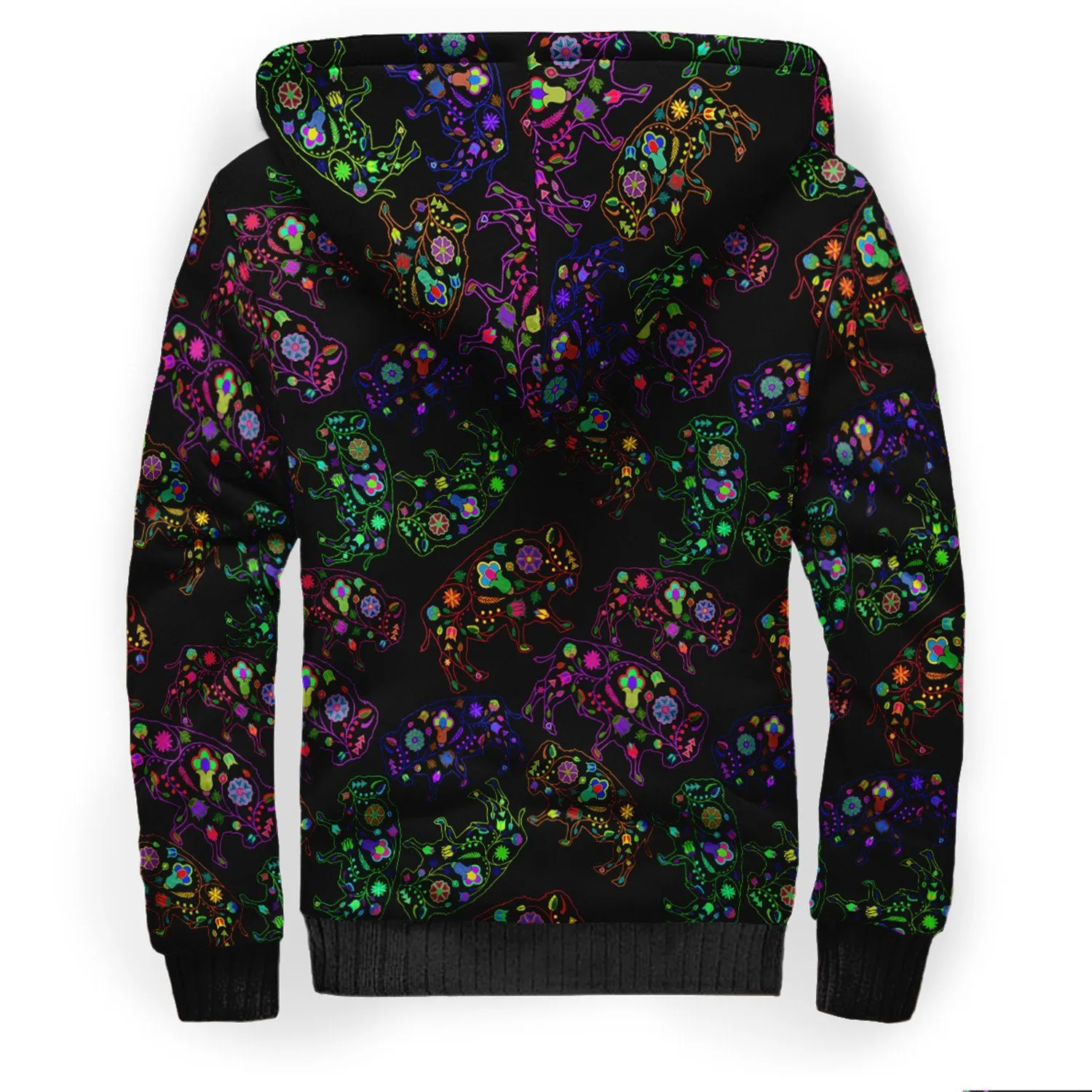 Neon Floral Animal Sherpa Hoodie