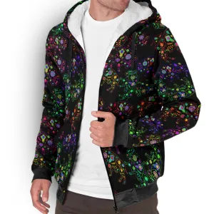 Neon Floral Animal Sherpa Hoodie