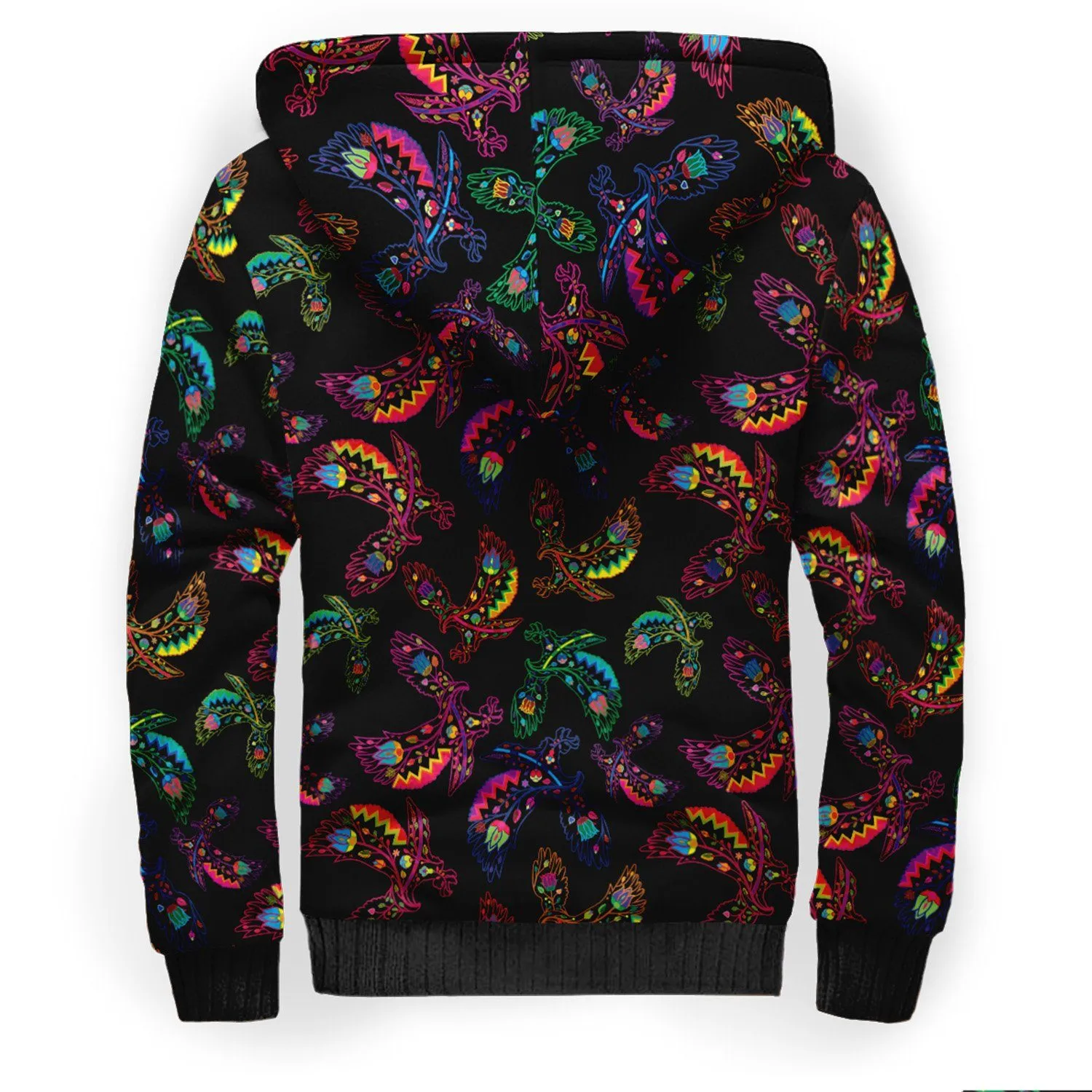 Neon Floral Eagles Sherpa Hoodie