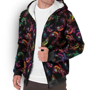 Neon Floral Eagles Sherpa Hoodie