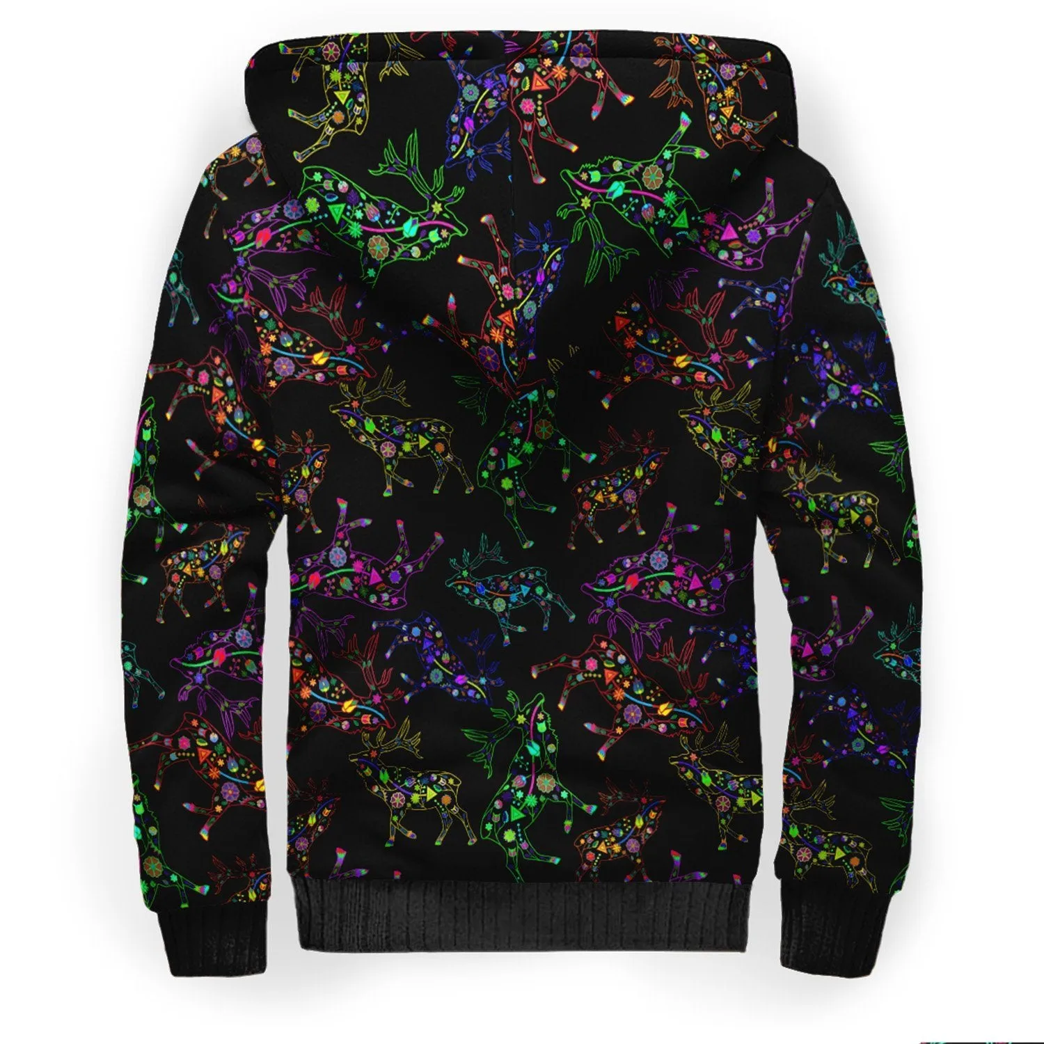 Neon Floral Elks Sherpa Hoodie