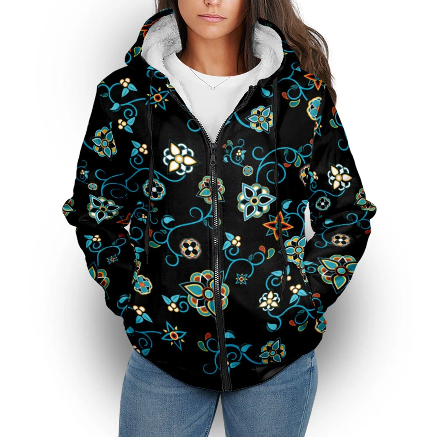 Ocean Bloom Sherpa Hoodie