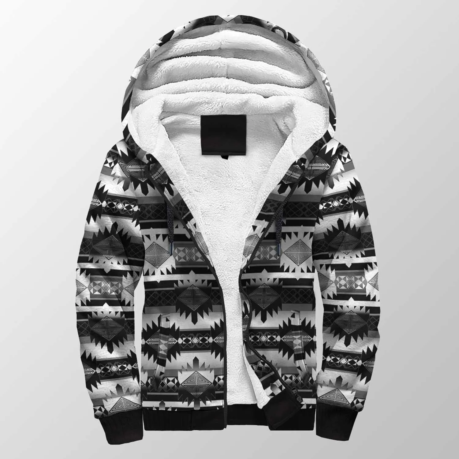 Okotoks Black and White Sherpa Hoodie