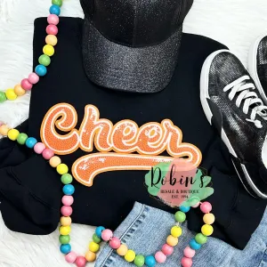 Orange Cheer Sequin Patch Sweatshirt