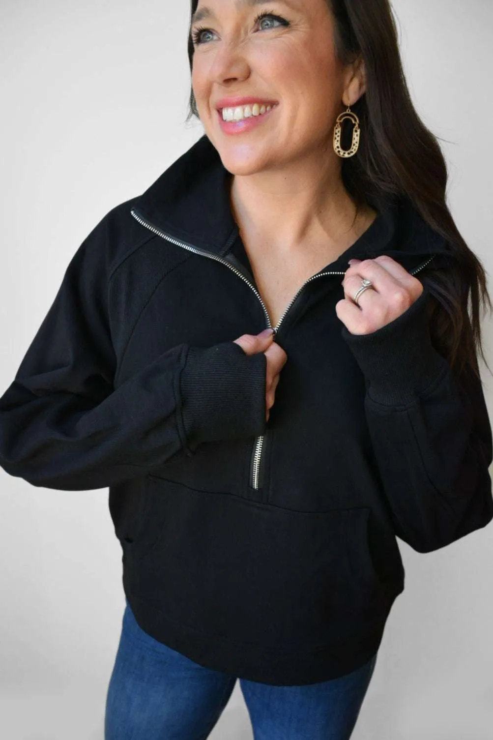 Oversized Three Zip Breastfeeding Sweatshirt