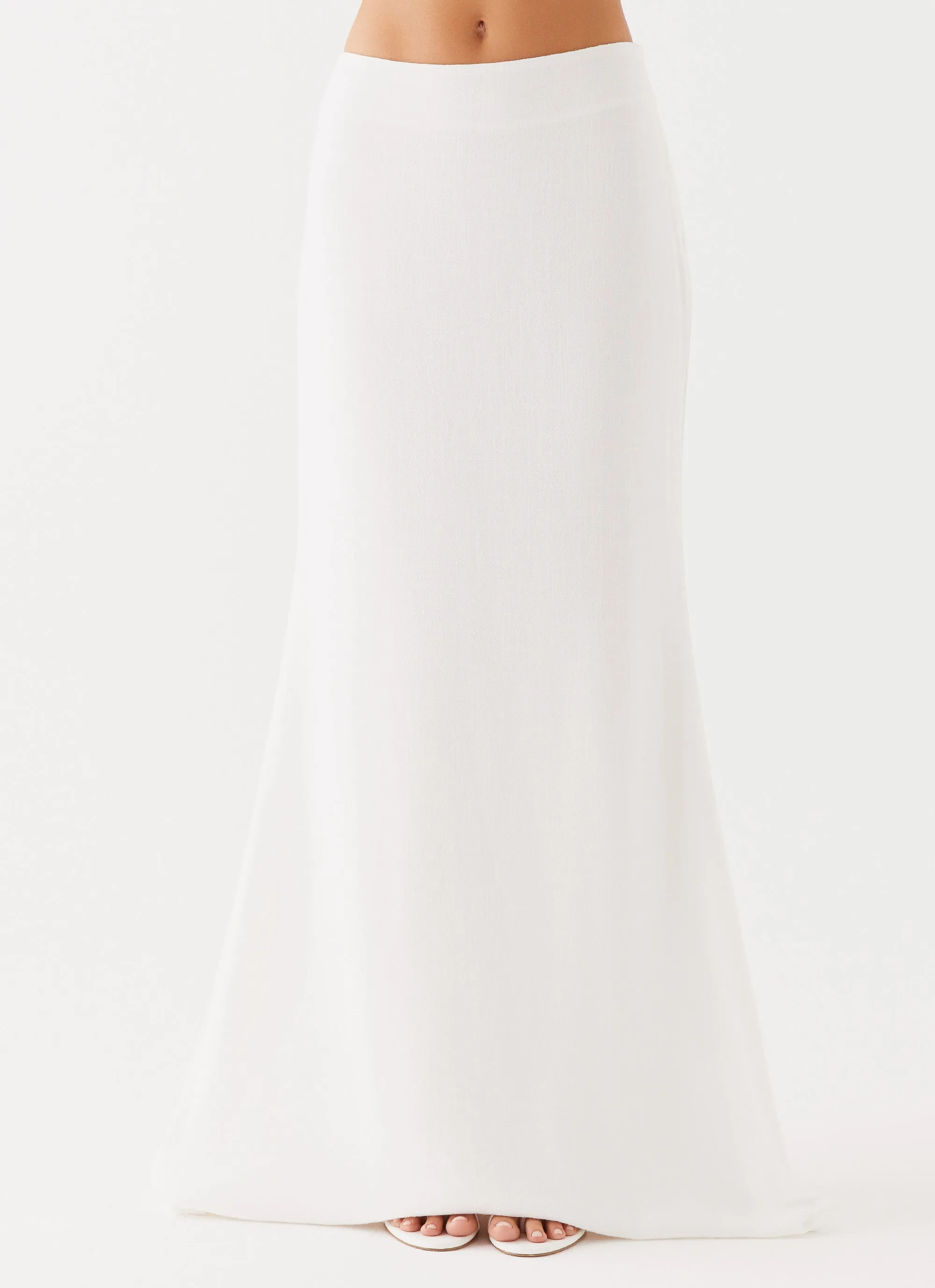 Parker Linen Maxi Skirt - White