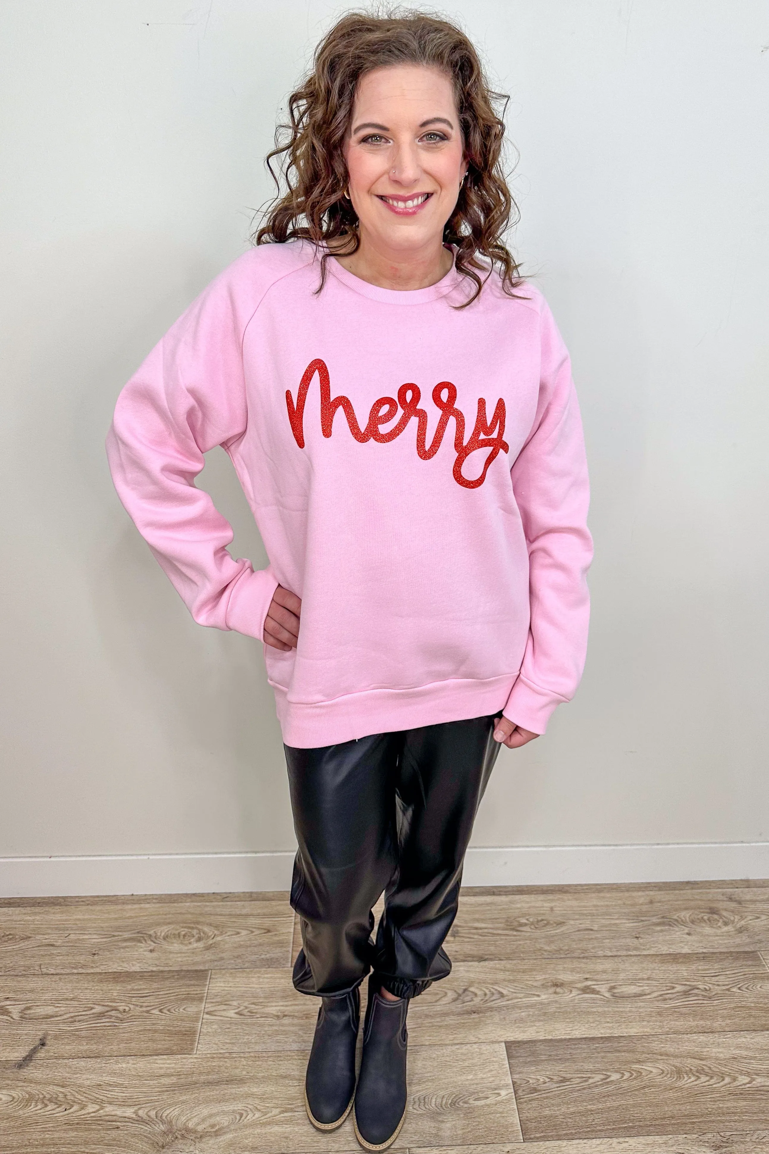 Pink Merry Graphic Sweatshirt