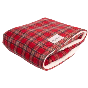 Plaid Sherpa Rectangle Dog Bed Cover