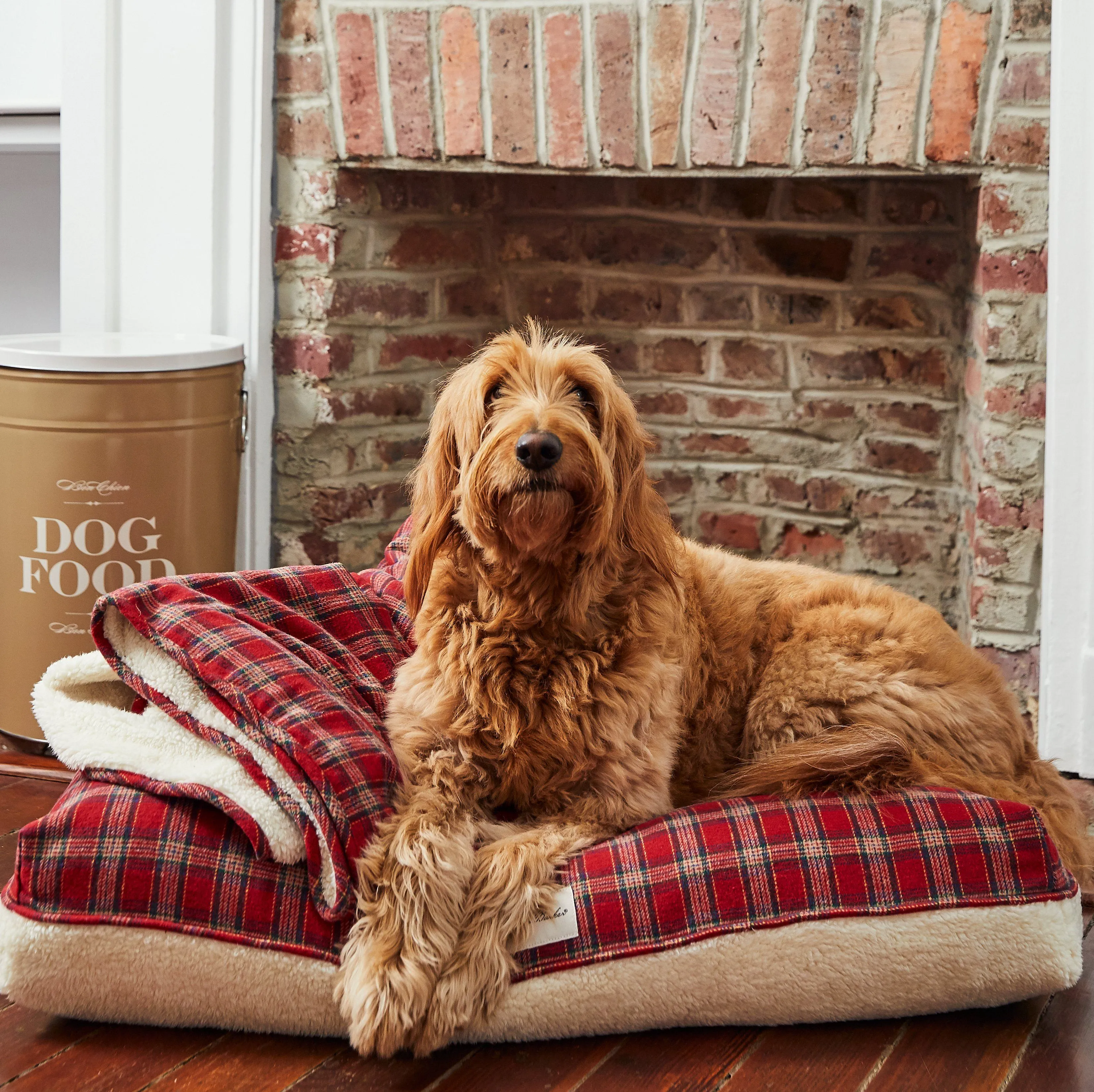 Plaid Sherpa Rectangle Dog Bed