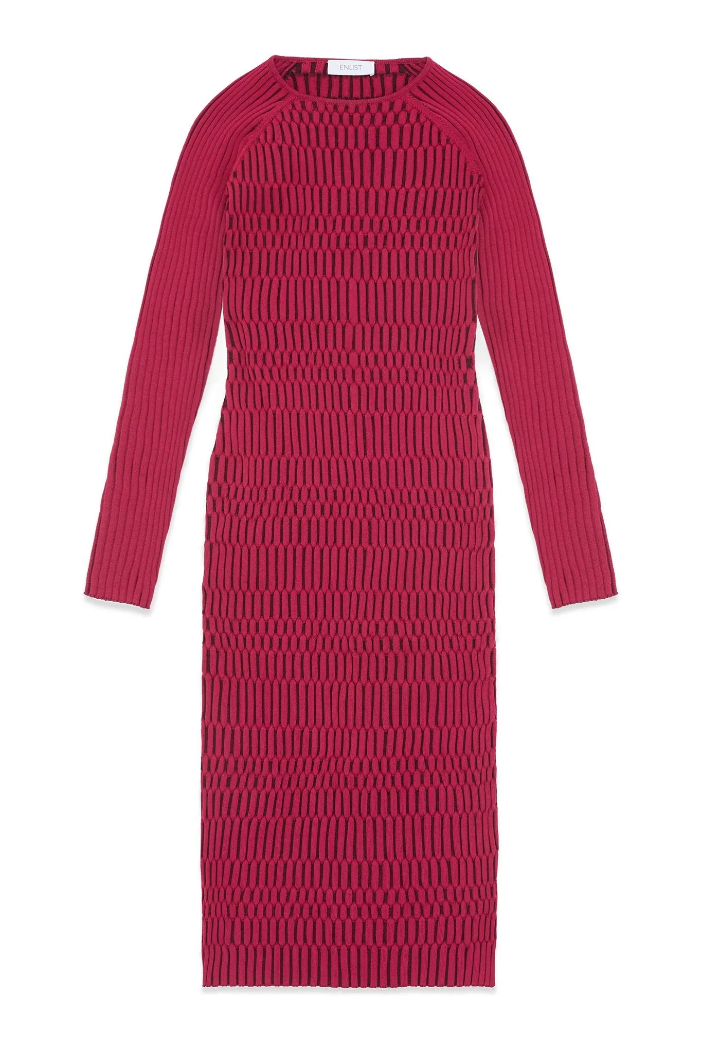 Plaited Ribbed-Knit Dress