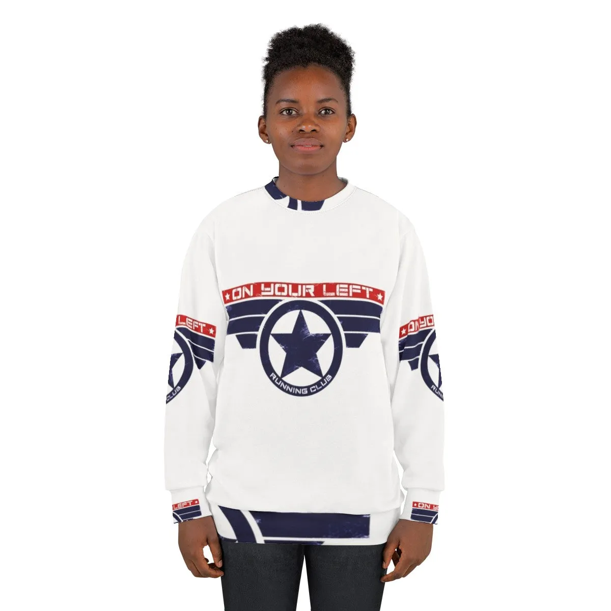 "On Your Left" Marvel Superhero Running Club Sweatshirt