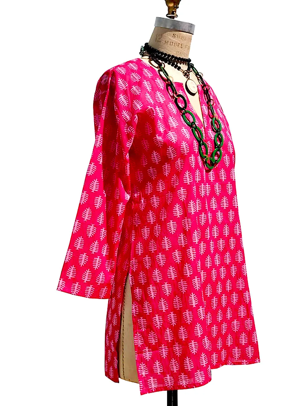 Raja Cotton Tunic Fuchsia Coral