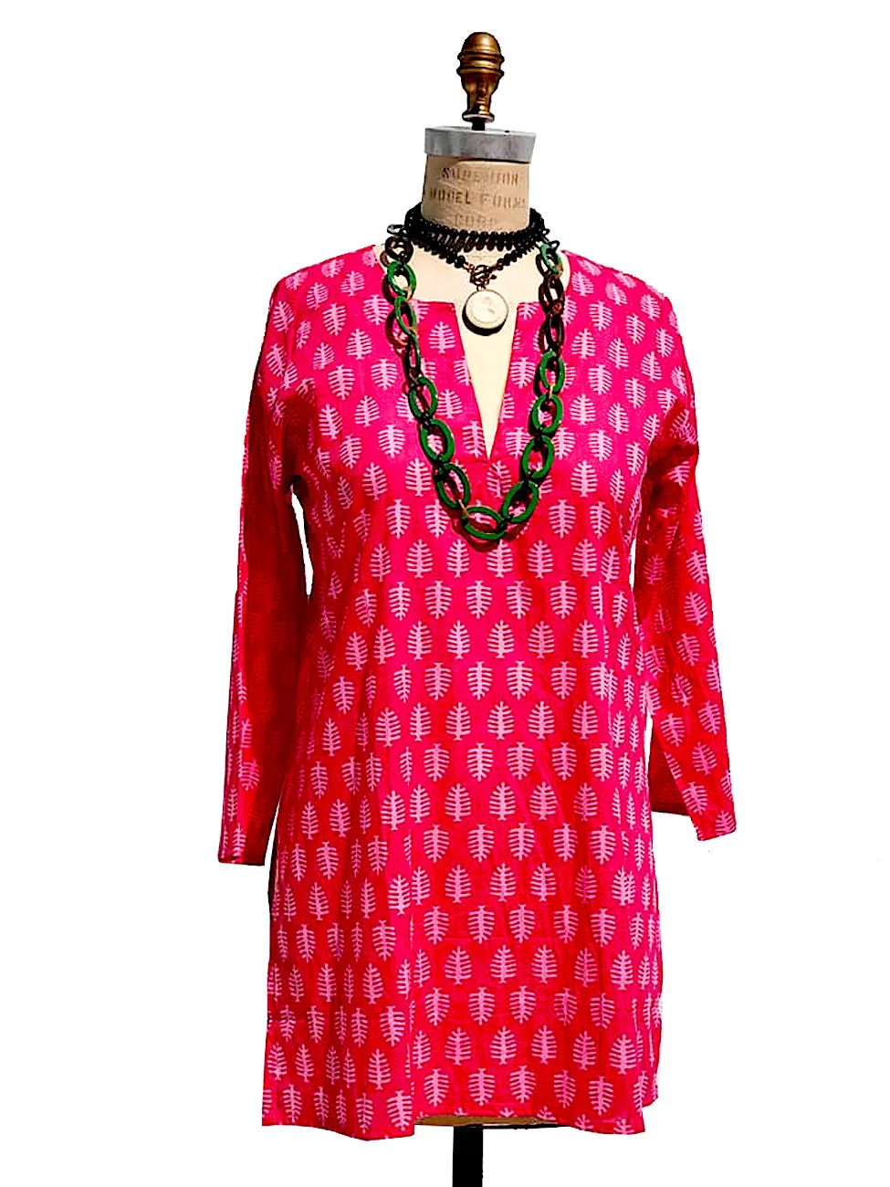 Raja Cotton Tunic Fuchsia Coral