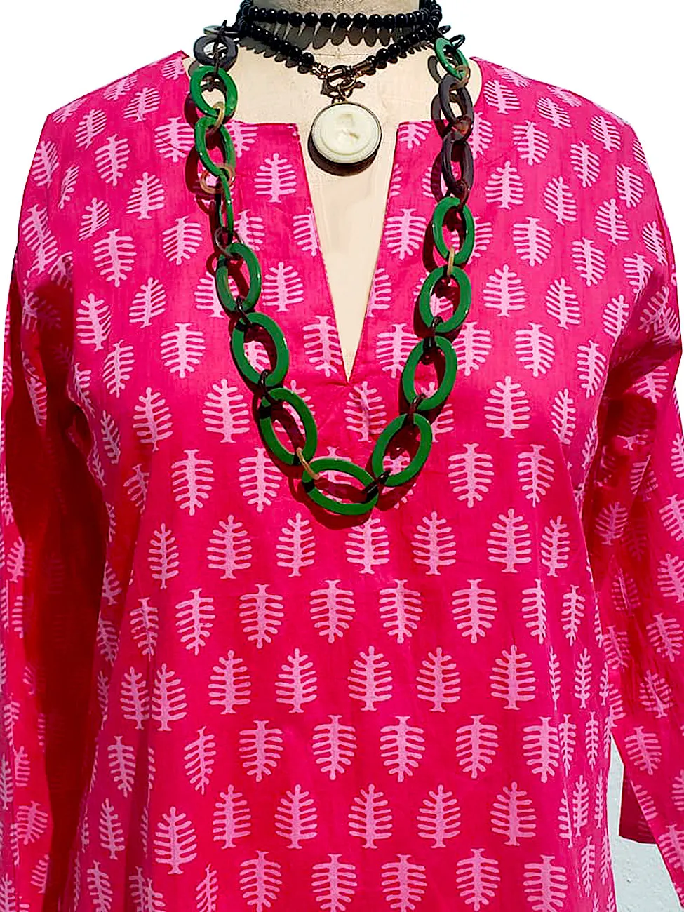 Raja Cotton Tunic Fuchsia Coral