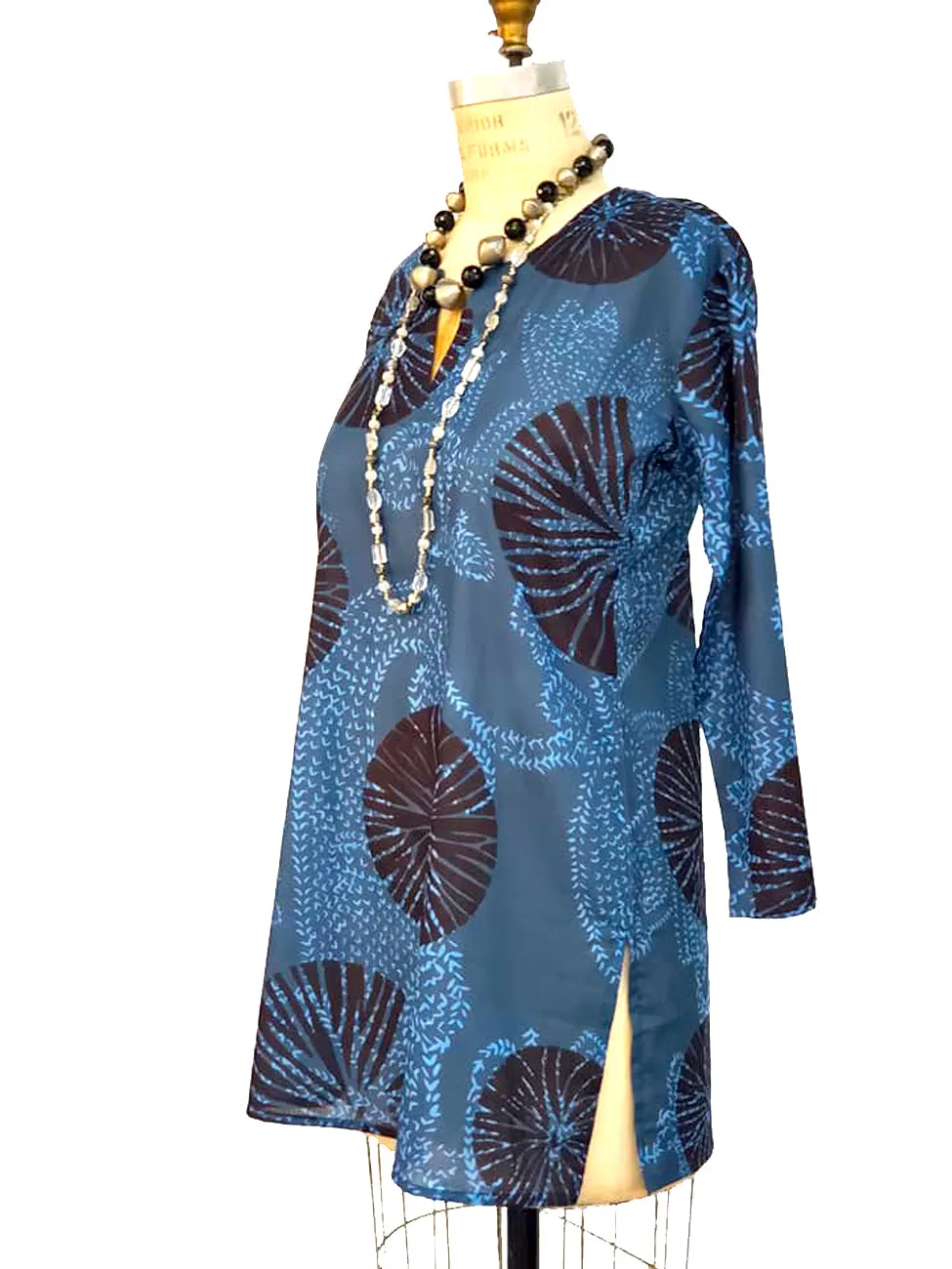 Raja Cotton Tunic Sanddollar Batik Blue