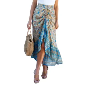 Ruffle Edged Pickup Maxi Skirt