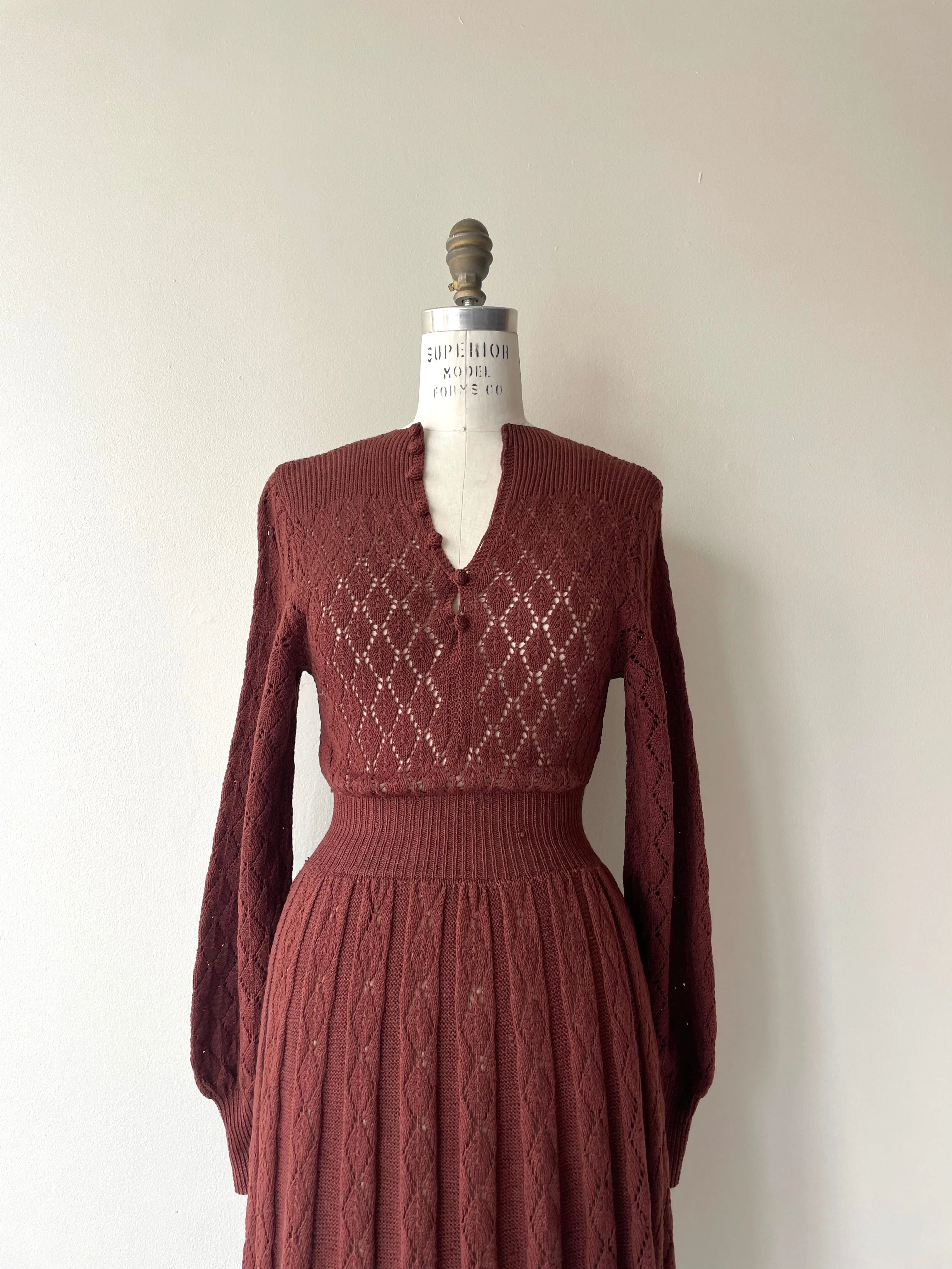 Rum Raisin Knit Dress | 1930s